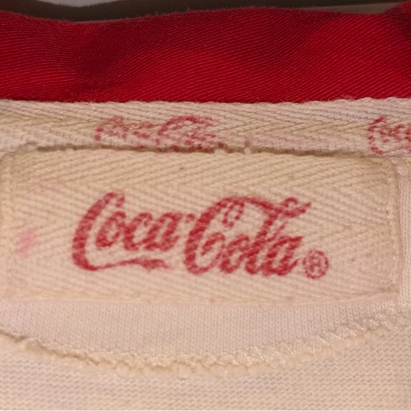 Vintage 90s COCA COLA Big Logo Polo Rugby Shirt Long Sleeve - Picture 2 of 3